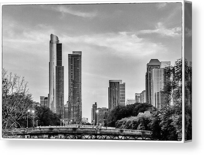 Chicago Canvas Print featuring the photograph A View from the Tracks - Chicago by John Roach