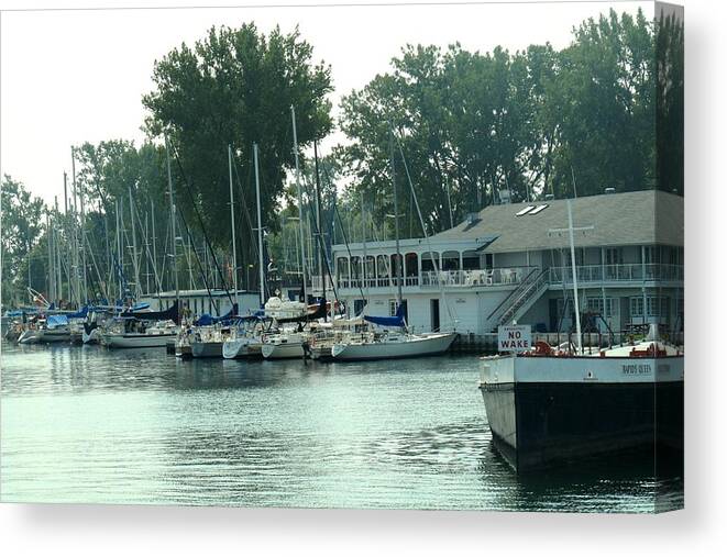 Toronto Canvas Print featuring the photograph A Yacht Club by Ian MacDonald