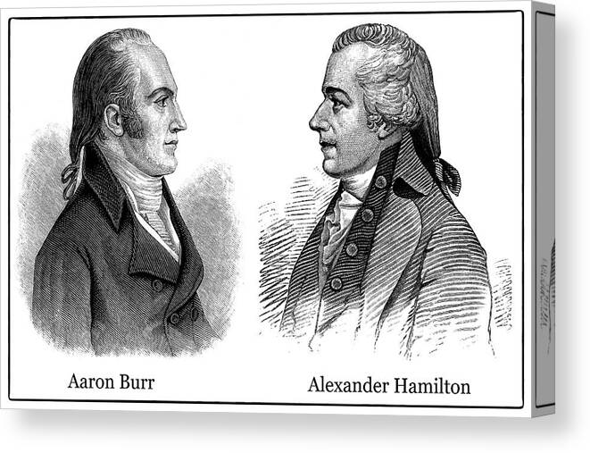 Alexander Hamilton Canvas Print featuring the photograph Aaron Burr and Alexander Hamilton by Phil Cardamone