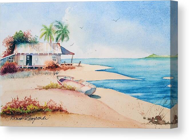 Camp Canvas Print featuring the painting Boca Shore 2 Gene Rizzo workshop by Frank Zampardi