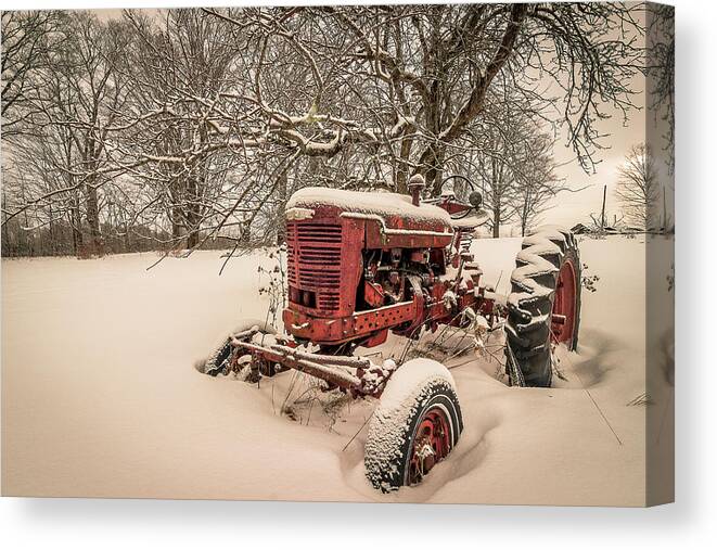 Tractor Canvas Print featuring the photograph Abandoned Farmall by Tim Kirchoff