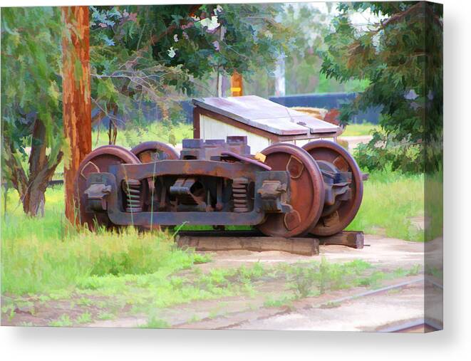 Wheels Canvas Print featuring the digital art Abandoned Wheels by Tommy Anderson