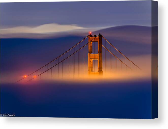 Golden Gate Bridge Canvas Print featuring the photograph Above the Fog by Mike Ronnebeck