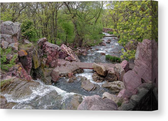 Pipestone National Monument Canvas Print featuring the photograph Above Winnewissa Falls 2 by Greni Graph