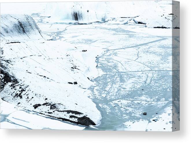 Winter Landscape Canvas Print featuring the photograph Glacier Winter Landscape, Iceland with by Michalakis Ppalis
