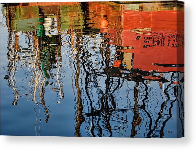 Abstract Canvas Print featuring the photograph Abstract Boat Reflections IV by David Gordon