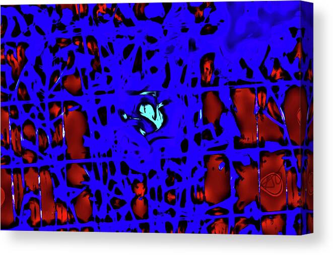 Abstract Canvas Print featuring the photograph Abstract Fence between Somewhere by Gina O'Brien