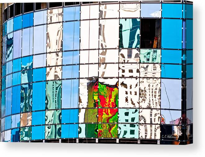 Building Canvas Print featuring the photograph Abstract In The Windows by Christopher Holmes