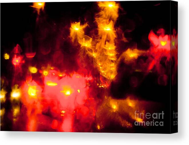 Night Canvas Print featuring the photograph Abstract Night Light by Raimond Klavins