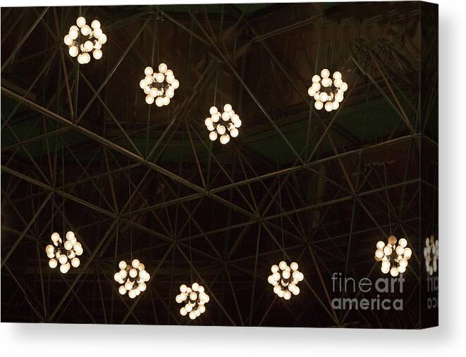 Abstract Canvas Print featuring the photograph Abstract of Overhead Lighting by Linda Phelps