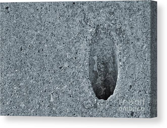 Concrete Cement Hole Abyss Black White Monochrome Canvas Print featuring the photograph Abyss 2811 by Ken DePue