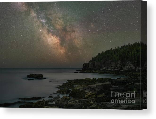 Acadia National Park Canvas Print featuring the photograph Acadia National Park Milky Way by Michael Ver Sprill