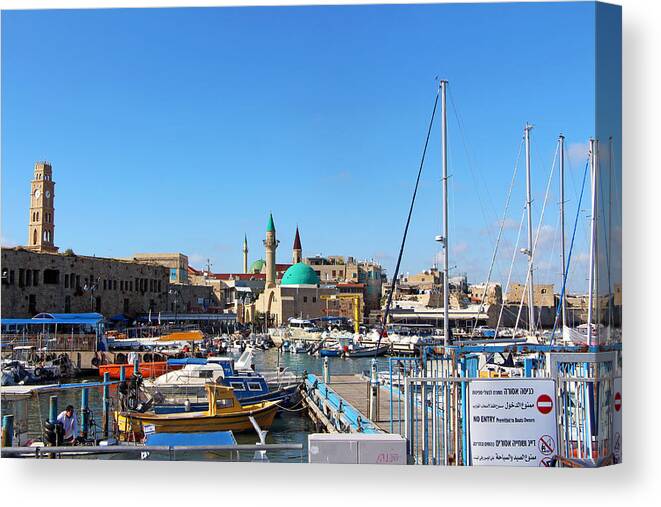 Acre Canvas Print featuring the photograph Acre Harbor by Munir Alawi