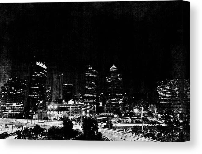 Tampa Canvas Print featuring the photograph After dark by Stoney Lawrentz