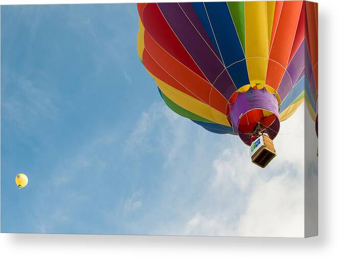Hot Air Balloon Canvas Print featuring the photograph After liftoff by Stephen Holst