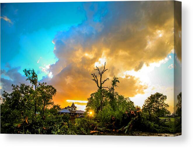 Disaster Canvas Print featuring the photograph Aftermath by Artsy Gypsy