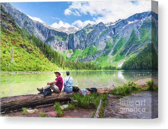 Avalanche Lake Canvas Print featuring the photograph Afternoon At Avalanche Lake by Lori Dobbs
