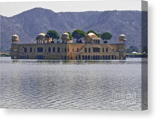 Jal Mahal Canvas Print featuring the photograph Afternoon. February. Jal Mahal. by Elena Perelman