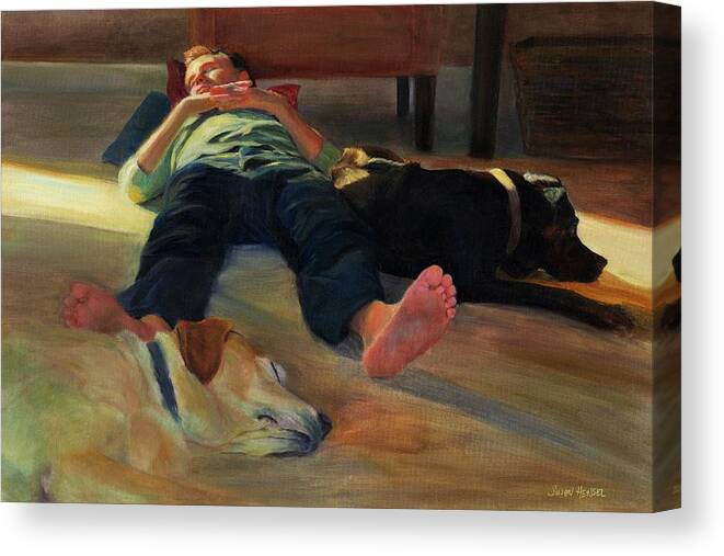 Figure Canvas Print featuring the painting Afternoon Slumber by Susan Hensel