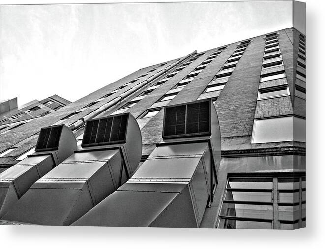 Air Canvas Print featuring the photograph Air Ducts in black and white, Wilmington #05489 by Raymond Magnani