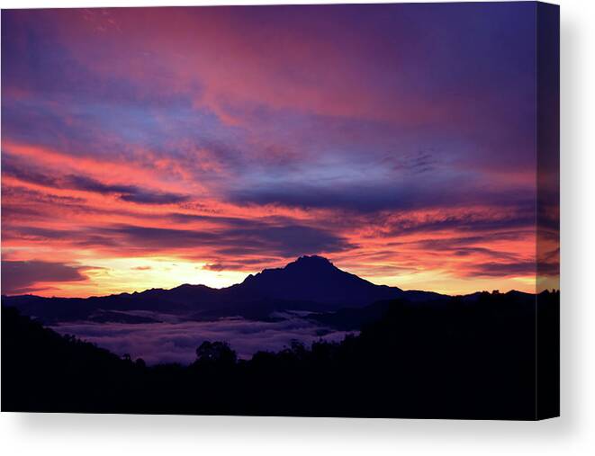 Sunrise Canvas Print featuring the photograph Akinabalu 1 by Peter Gabriel