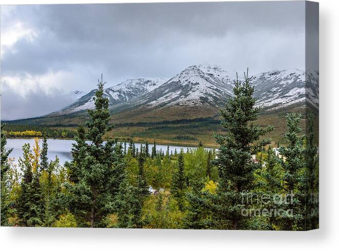 2015 Canvas Print featuring the photograph Alaska Mountain Range View by Mary Carol Story