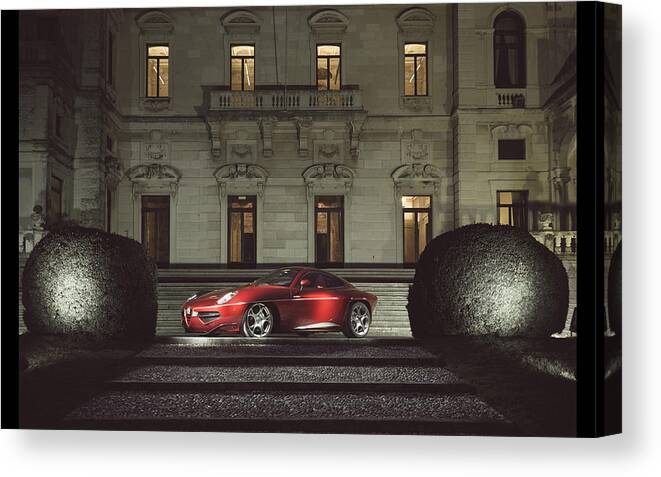 Alfa Romeo Disco Volante Canvas Print featuring the digital art Alfa Romeo Disco Volante by Super Lovely