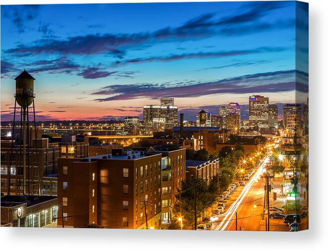 Main Street Canvas Print featuring the photograph Alive At Night by Tim Wilson