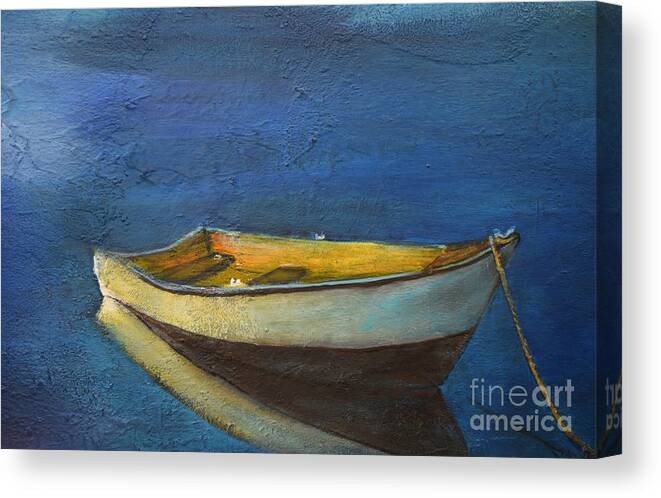 Boat Canvas Print featuring the painting All Alone Am I by Gary Smith