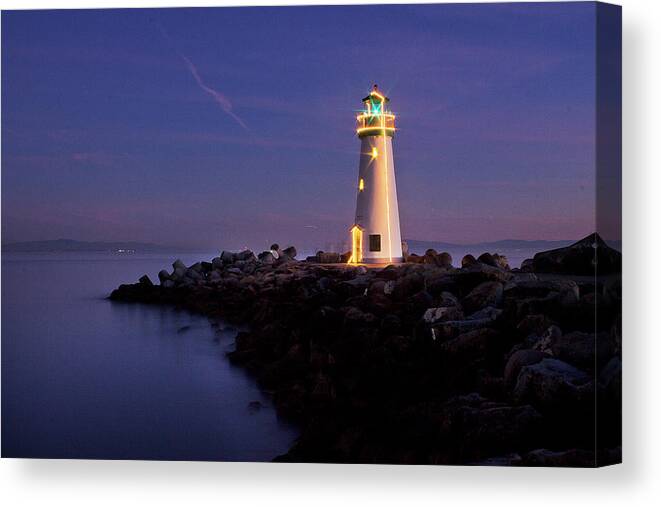 Lighthouse Canvas Print featuring the photograph All Dressed Up for the Holidays by Morgan Wright