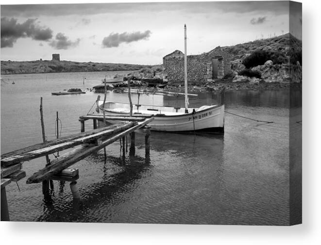 Boat Canvas Print featuring the photograph All on board a vintage experience 4 by Pedro Cardona Llambias