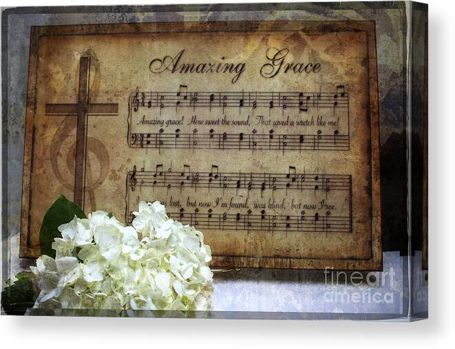 Amazing Grace Canvas Print featuring the photograph Amazing Grace - Christian Home Art by Ella Kaye Dickey