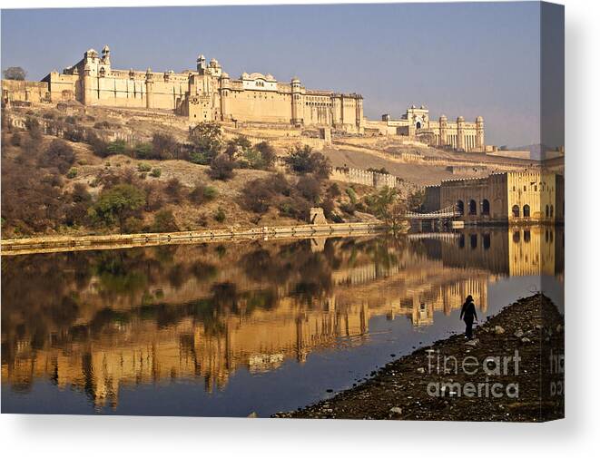Amber Fort Canvas Print featuring the photograph Amber Fort by Elena Perelman