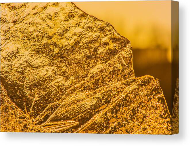 Ice Canvas Print featuring the photograph Amber Ice Abstract by Bruce Pritchett