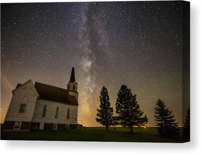 Milky Way Canvas Print featuring the photograph Amen by Aaron J Groen