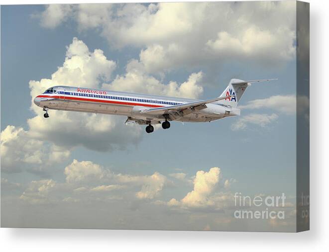 Md80 Canvas Print featuring the digital art American Airlines MD-80 by Airpower Art