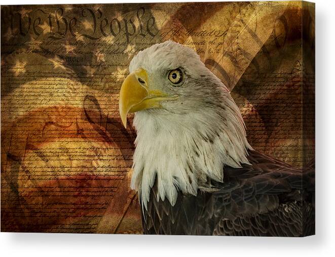 American Bald Eagle Canvas Print featuring the photograph American Icons by Susan Candelario