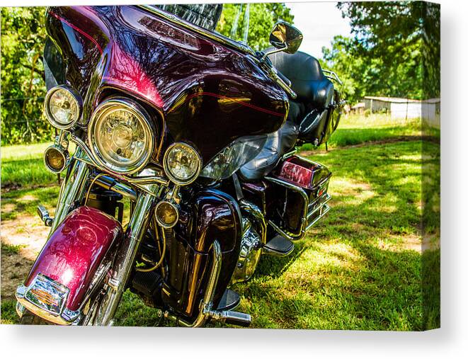 Harley Davidson Canvas Print featuring the photograph American Legend - Motorcycle by Barry Jones