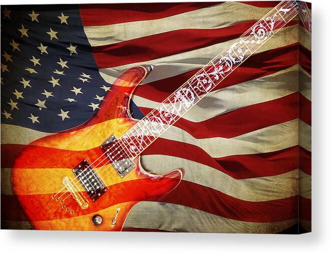 Guitar Canvas Print featuring the photograph American Rock by Steve McKinzie