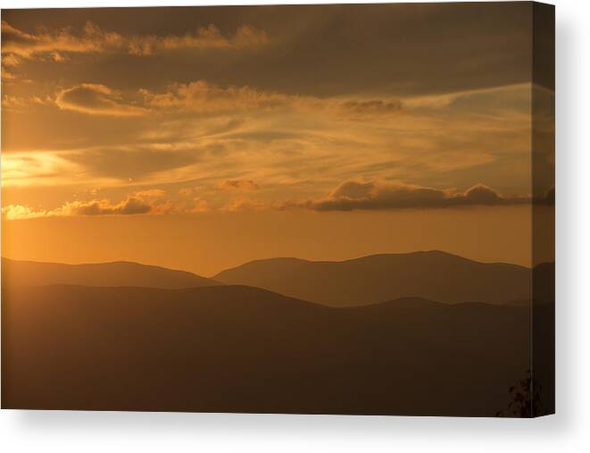 Sunset Canvas Print featuring the photograph An orange Vermont sunset by Vance Bell