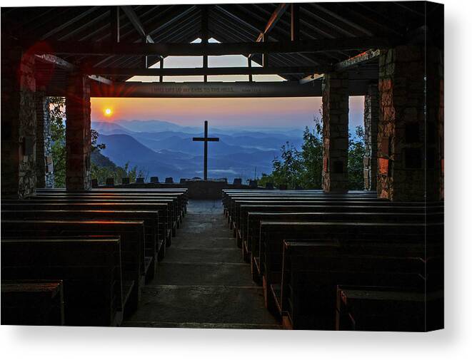 Chapel Canvas Print featuring the photograph An Outdoor Mountain Chapel  Symmes Chapel aka Pretty Place Greenville SC by Willie Harper