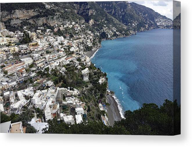 Amalfi Coast Canvas Print featuring the photograph An Overall Scenic View Of The Amalfi Coast In Italy by Rick Rosenshein