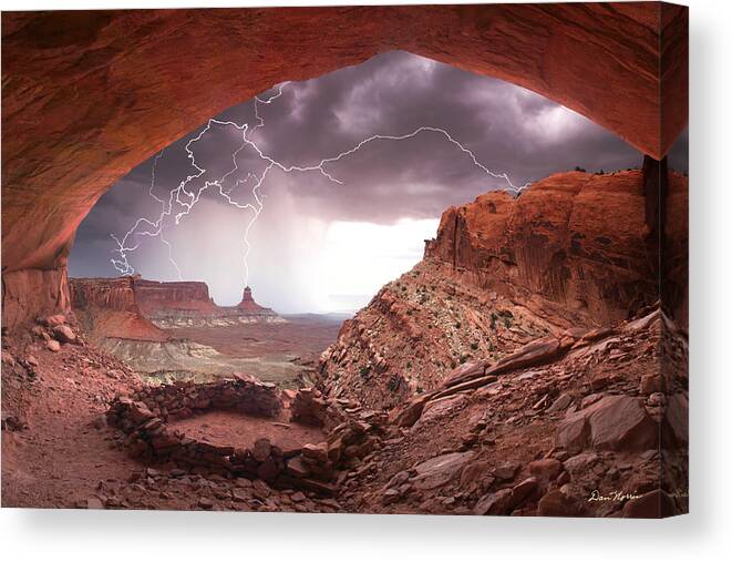 Canyonlands National Park Canvas Print featuring the photograph Ancient Storm - Full Frame by Dan Norris