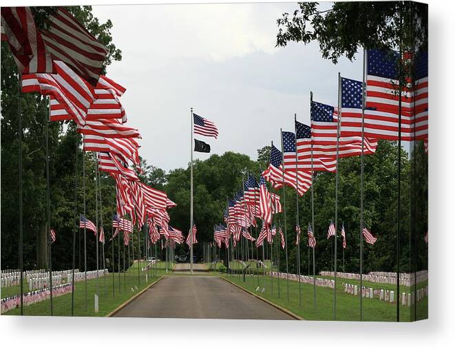 Andersonville National Historical Site Canvas Print featuring the photograph Andersonville National Cemetery by Jerry Battle