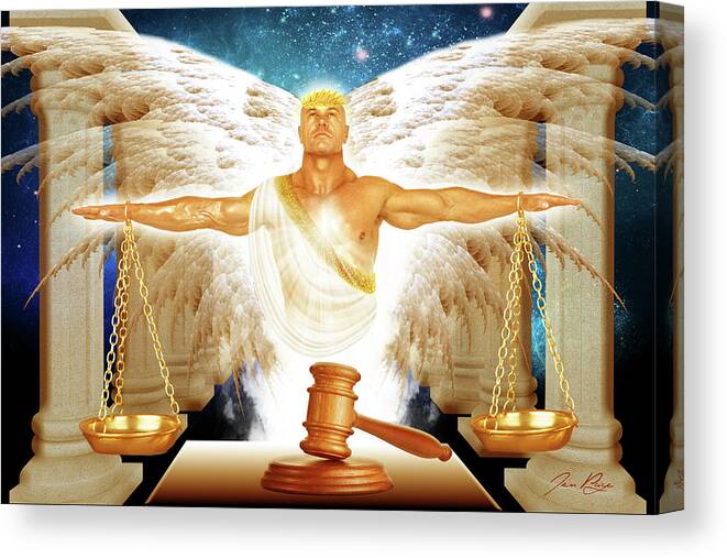 Jennifer Page Canvas Print featuring the digital art Angel of Justice by Jennifer Page