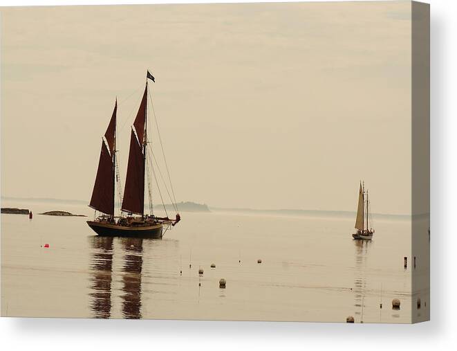 Seascape Canvas Print featuring the photograph Angelique Leaving Camden by Doug Mills
