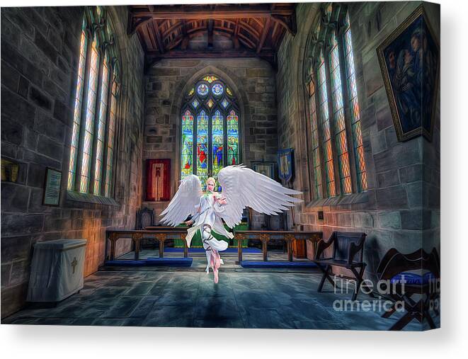 Church Canvas Print featuring the mixed media Angels Love and Guidance by Ian Mitchell