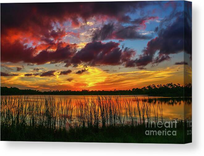 Cloud Canvas Print featuring the photograph Angry Cloud Sunset by Tom Claud