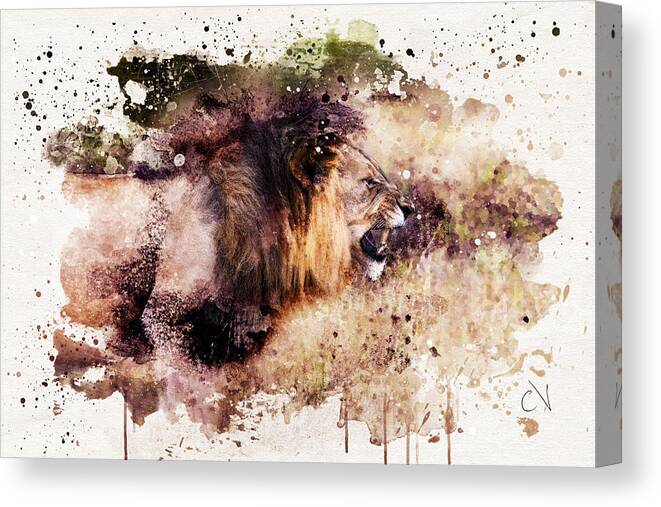 Angry Lion King Watercolor Design Canvas Print / Canvas Art by Carlos V -  Pixels Canvas Prints