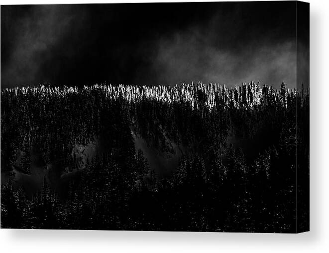 Sun Canvas Print featuring the photograph Annette Lake Ridgeline Black and White by Pelo Blanco Photo